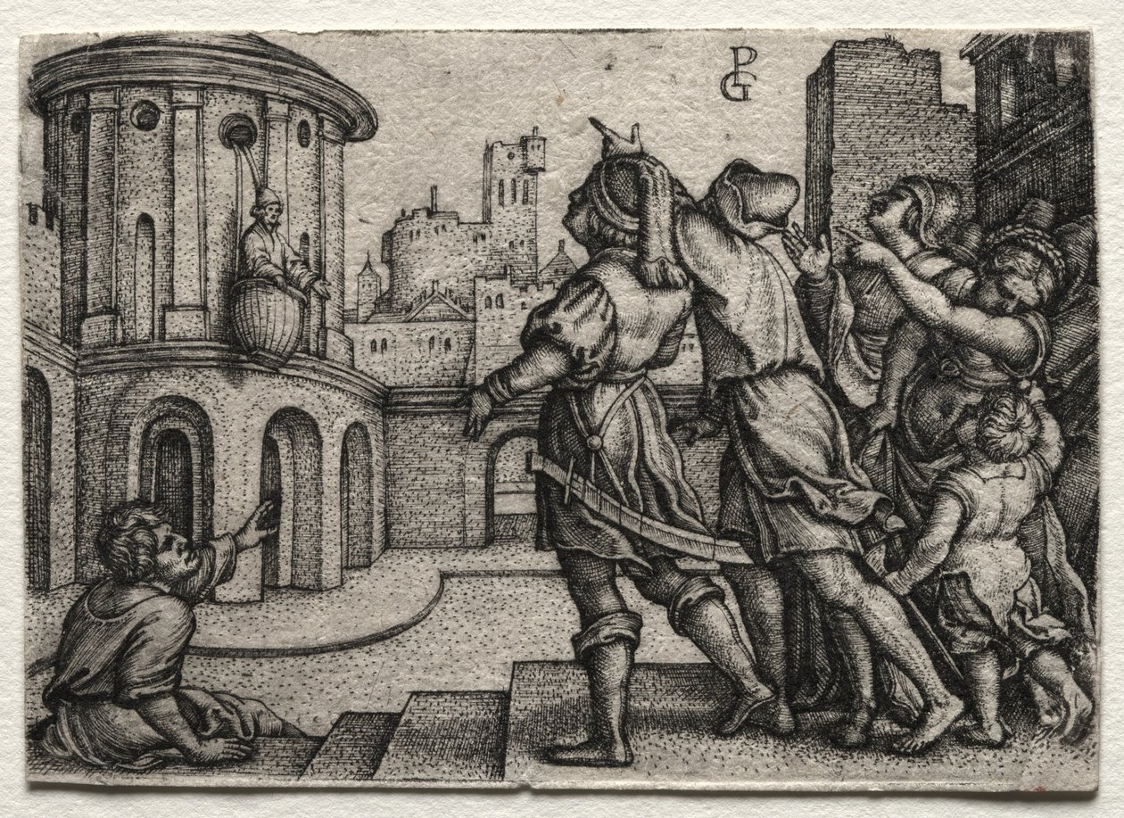 Virgil egy kosárban lóg alkotó: Georg Pencz