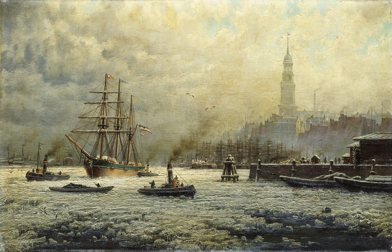 Hamburg kikötője, 1893 alkotó: Georg Schmitz