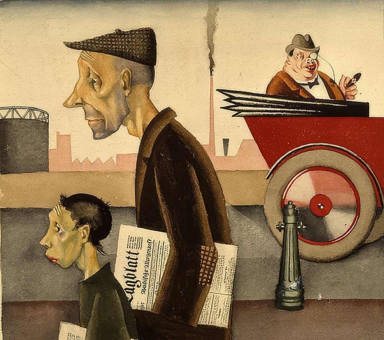 Újsághordozó. 1921 körül alkotó: Georg Scholz