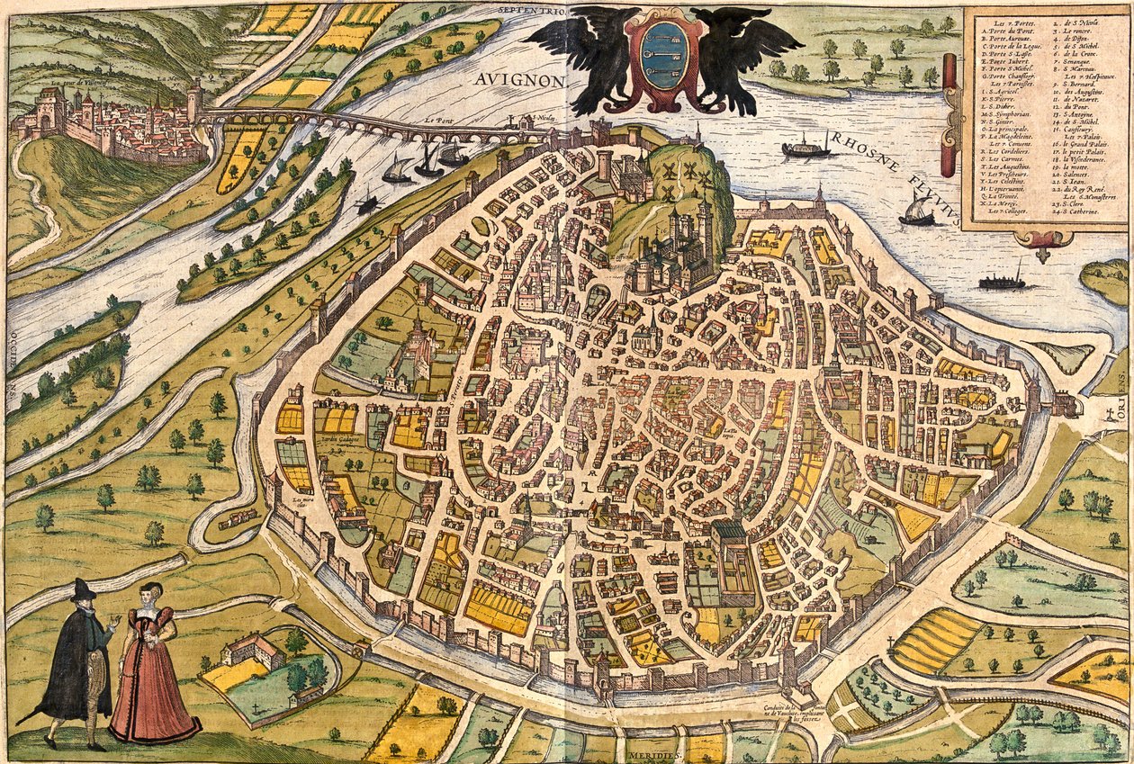 Avignon, Franciaország alkotó: Georg and Hogenberg Franz (1535 90) Braun