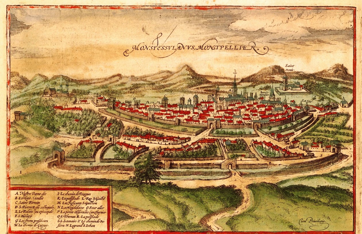 Montpellier, Franciaország alkotó: Georg and Hogenberg Franz (1535 90) Braun