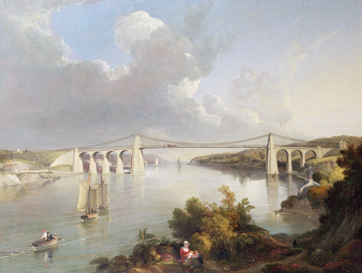 A Menai-híd, Észak-Wales alkotó: George Arnald