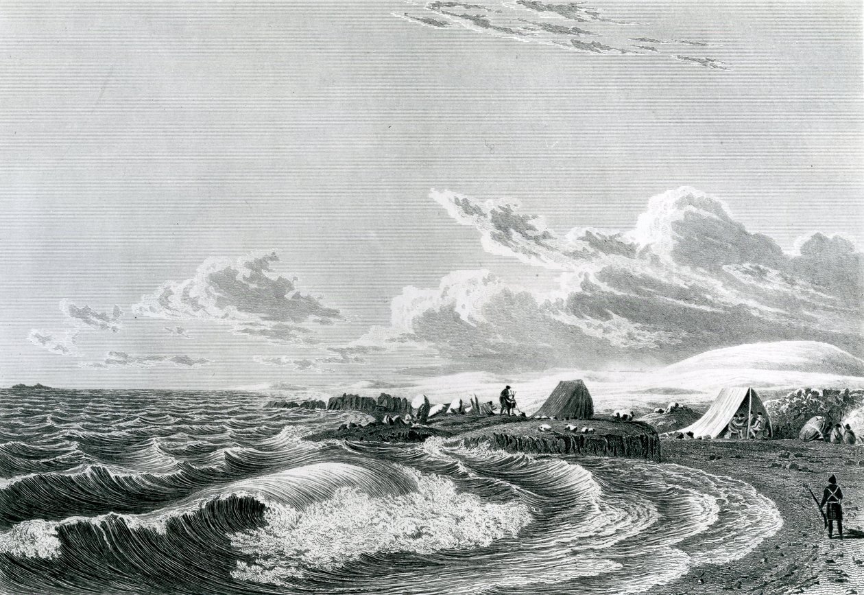 Franklin expedíciója 1821-ben Point Turnagainben táborozott alkotó: George Back