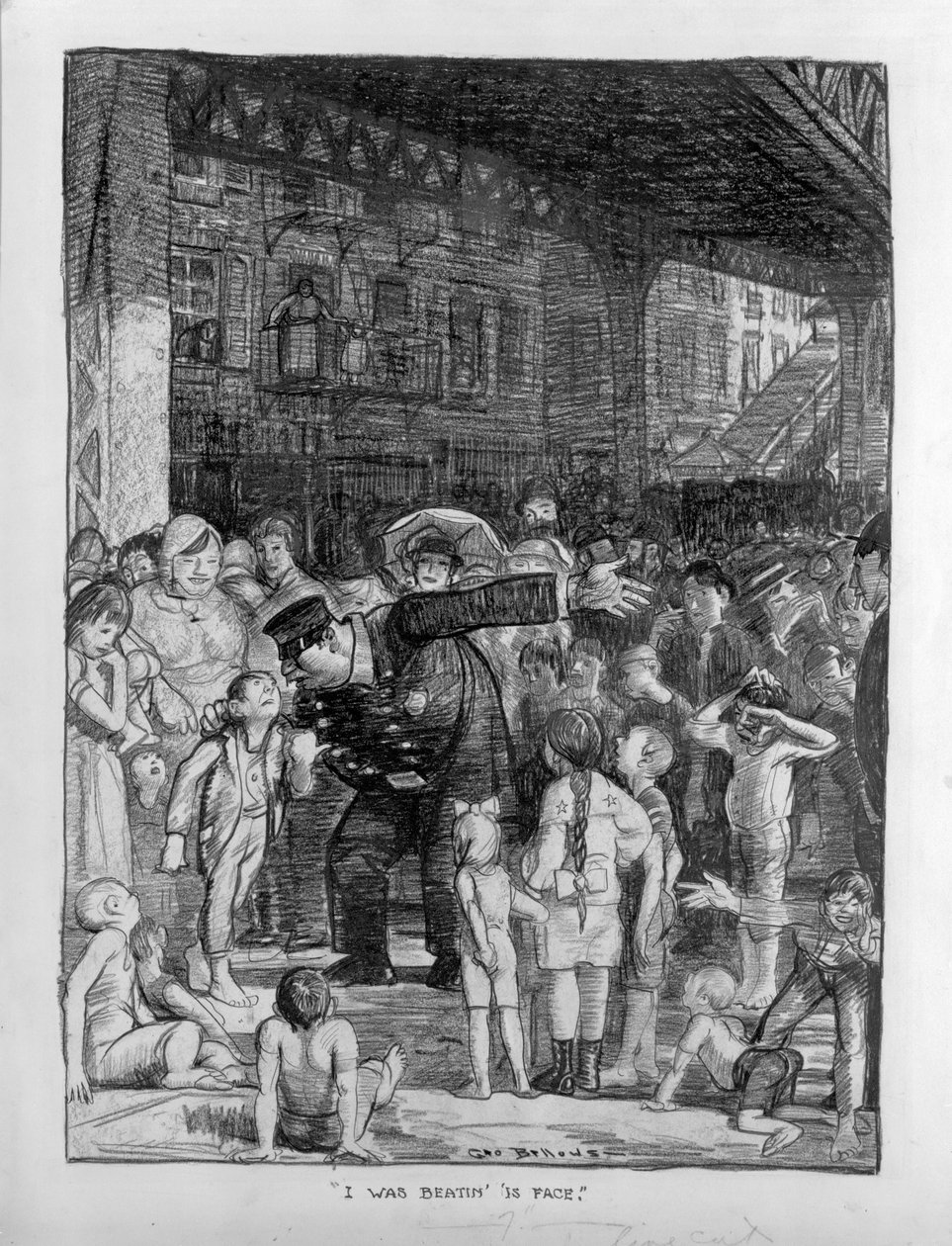 Az I Was Beatin is Face alkotó: George Wesley Bellows