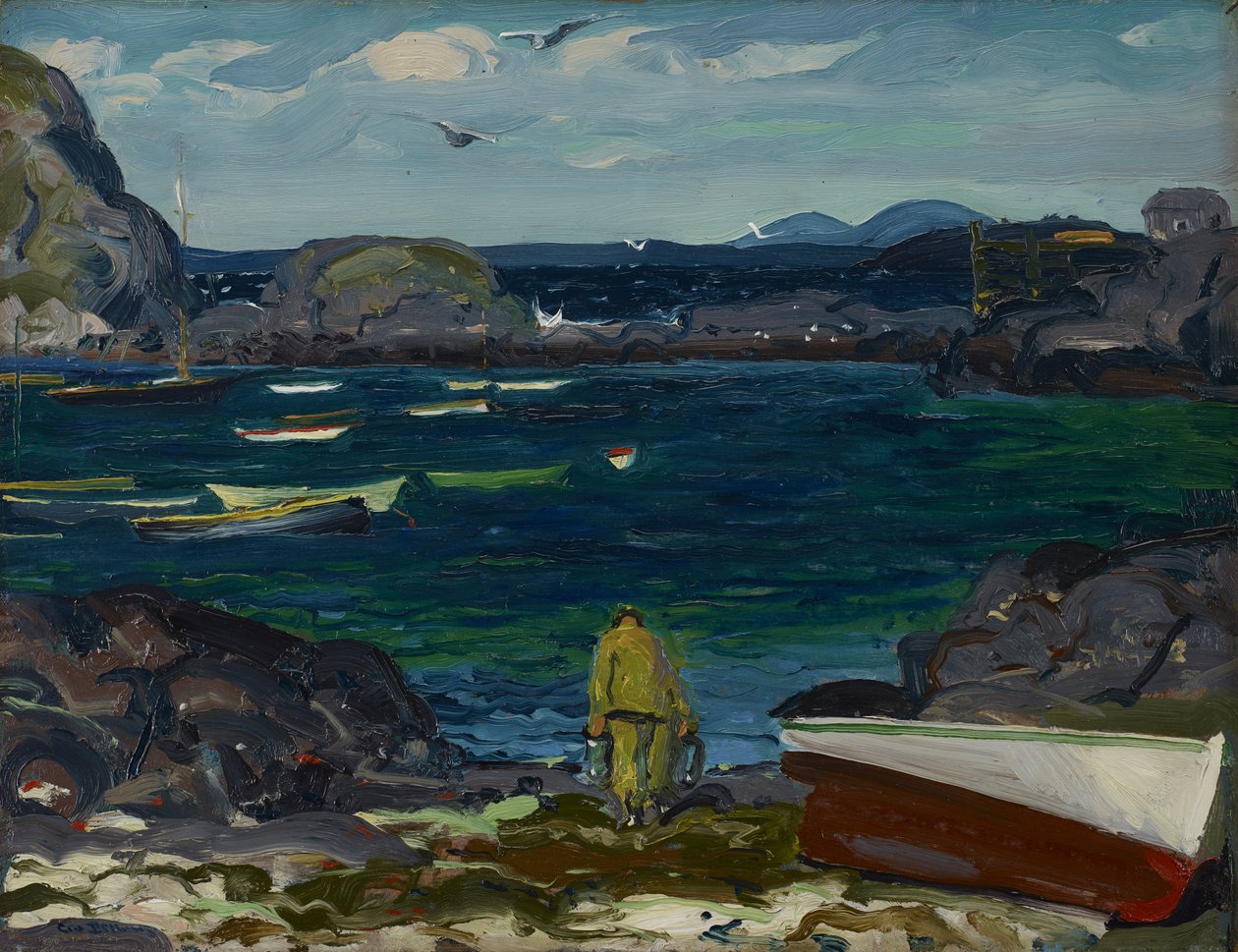 A kikötő, Monhegan Coast, Maine alkotó: George Wesley Bellows