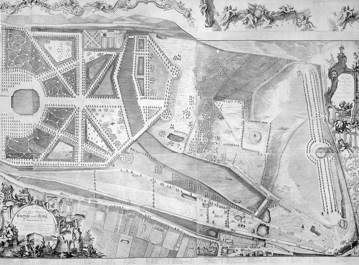 A Kensington-palota tervének részlete (jobb oldal), Joshua Rhodes, 1764 alkotó: George Bickham