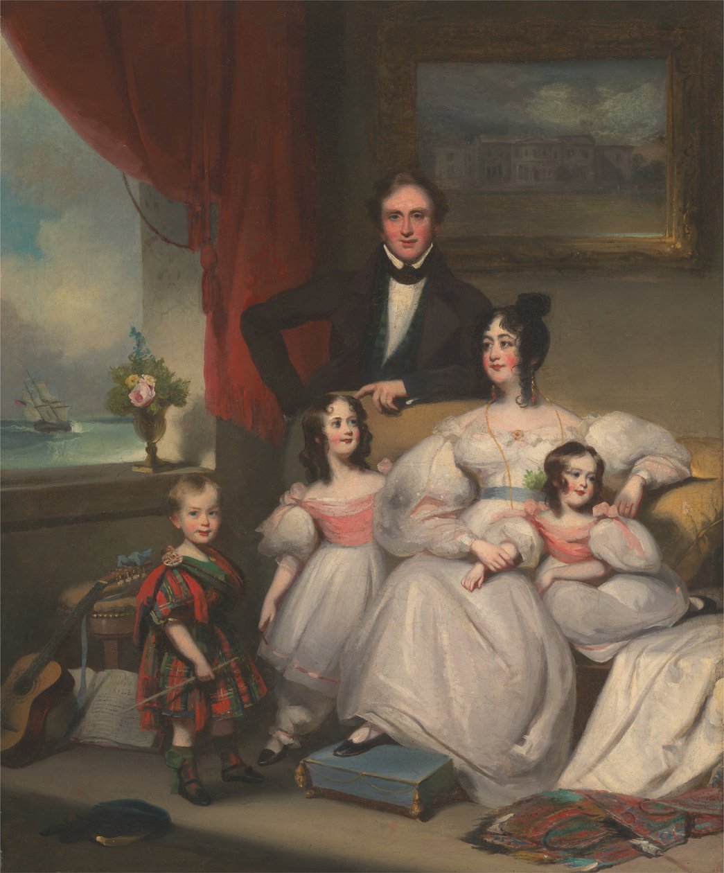 Angol család Makaóban alkotó: George Chinnery