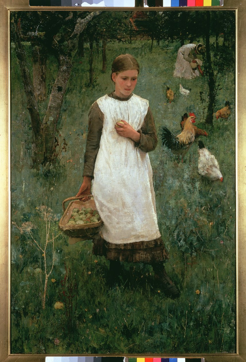A gyümölcsösben alkotó: George Clausen
