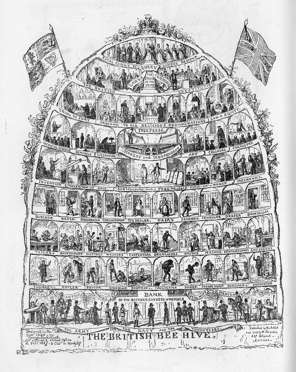 A brit méhkas, 1867 alkotó: George Cruikshank