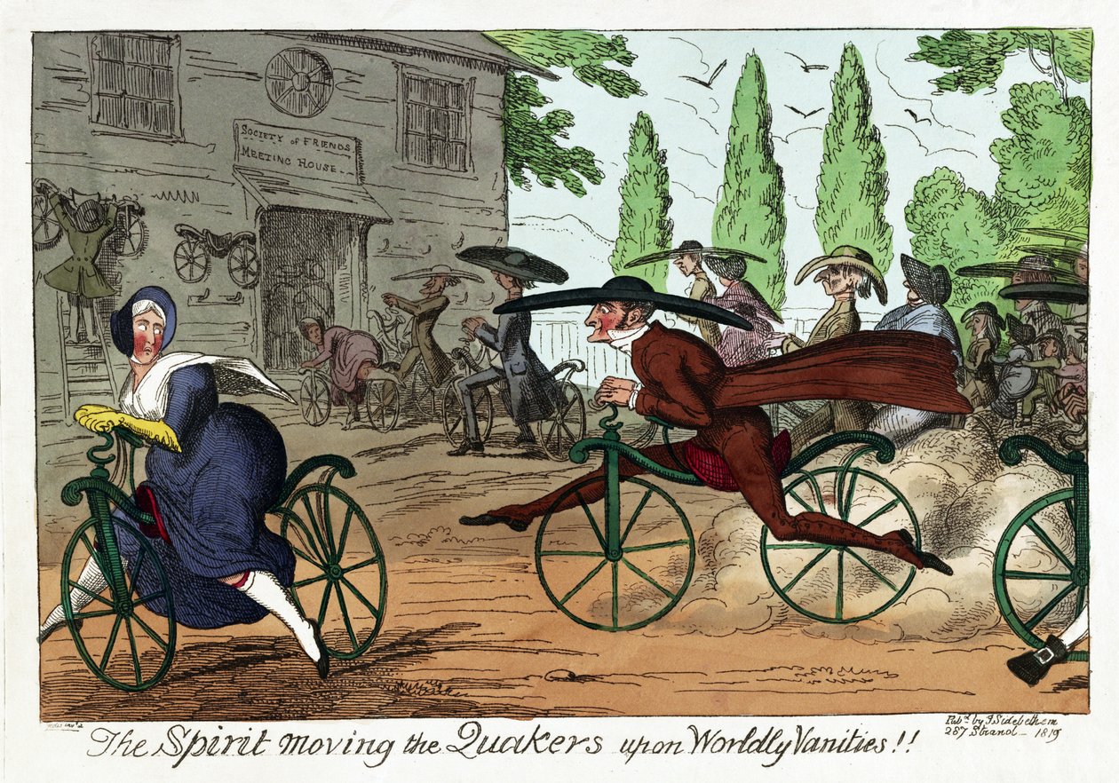 A Szellem mozgatja a kvékereket világi hiúságokra!!, kocsma. 1819 (kézzel színezett metszet) alkotó: George Cruikshank