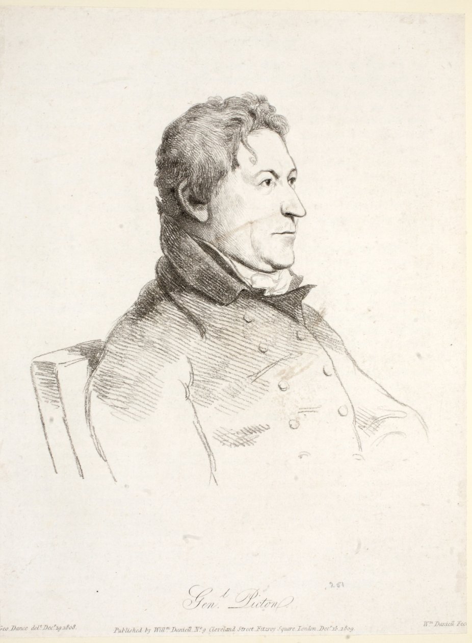 General Picton, 1808. december 19., pub. William Daniell 1809 alkotó: George Dance