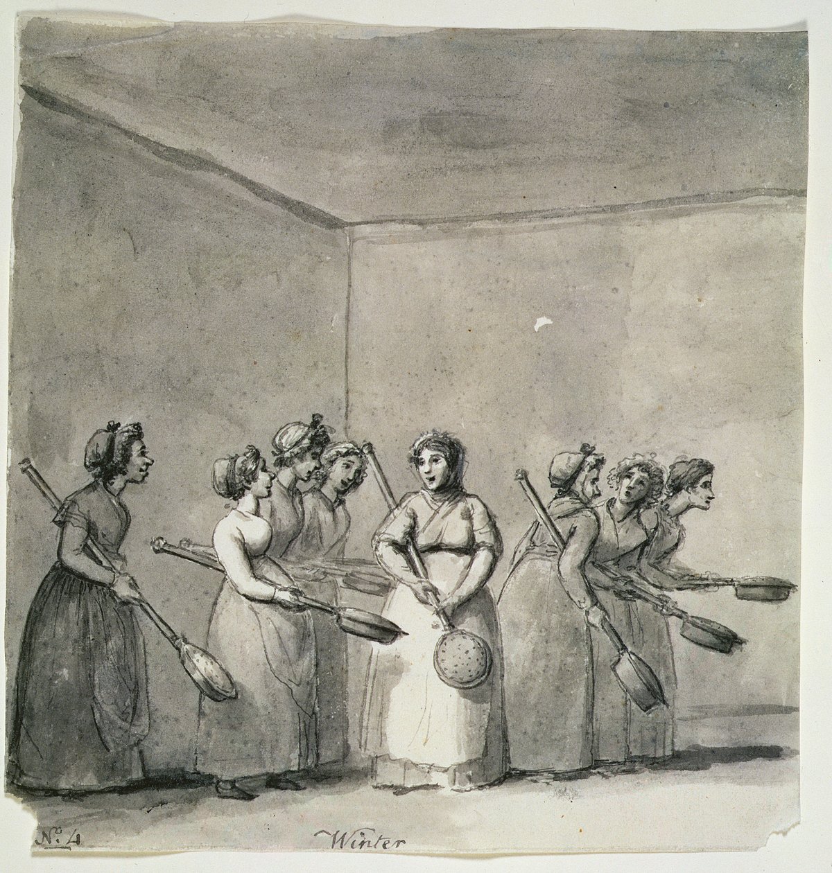 Tél (ceruza és mosás papíron) alkotó: George Dance