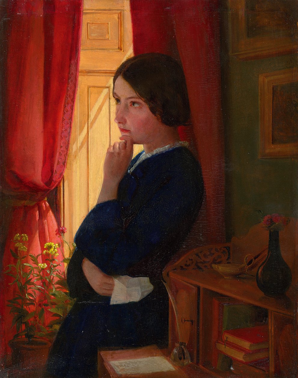 Válaszra gondolva, 1860 körül alkotó: George Dunlop Leslie