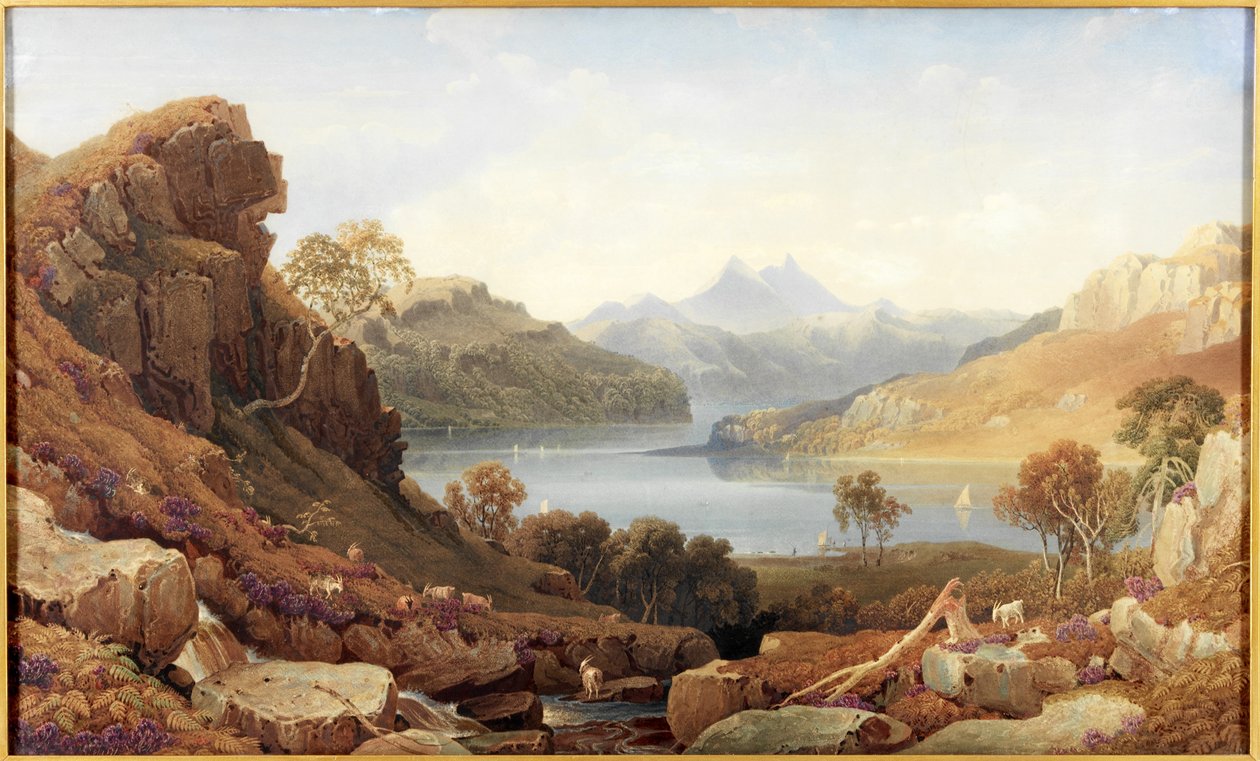 A Loch in Argyll (akvarell, papír) alkotó: George Fennel Robson