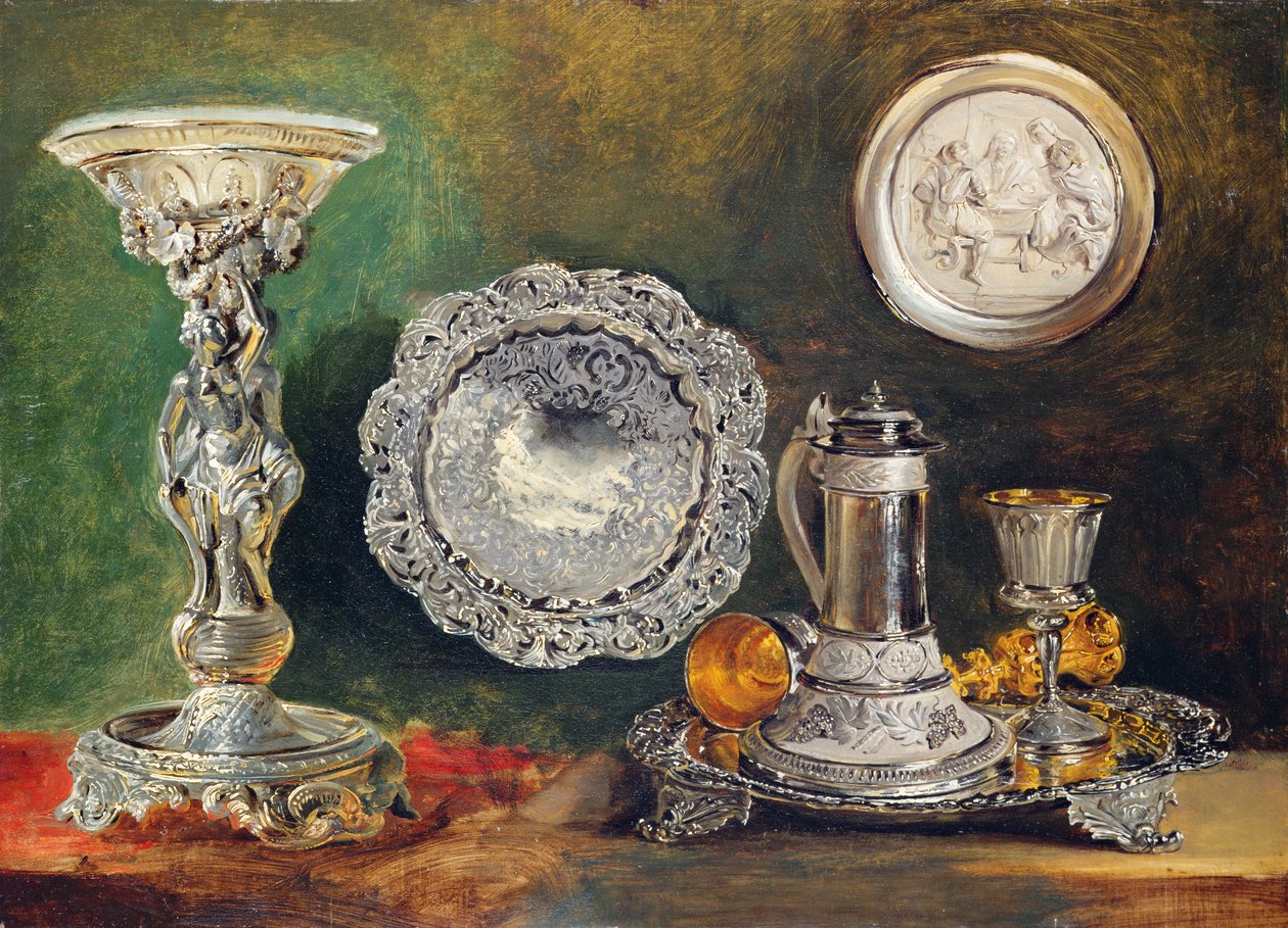 Ezüst csendélet, 1833 körül alkotó: George Lance