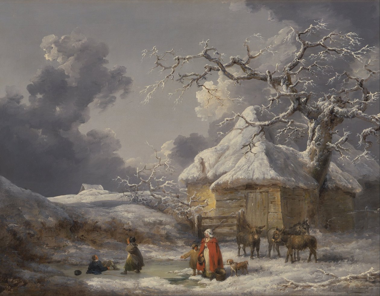 Téli táj ábrákkal alkotó: George Morland