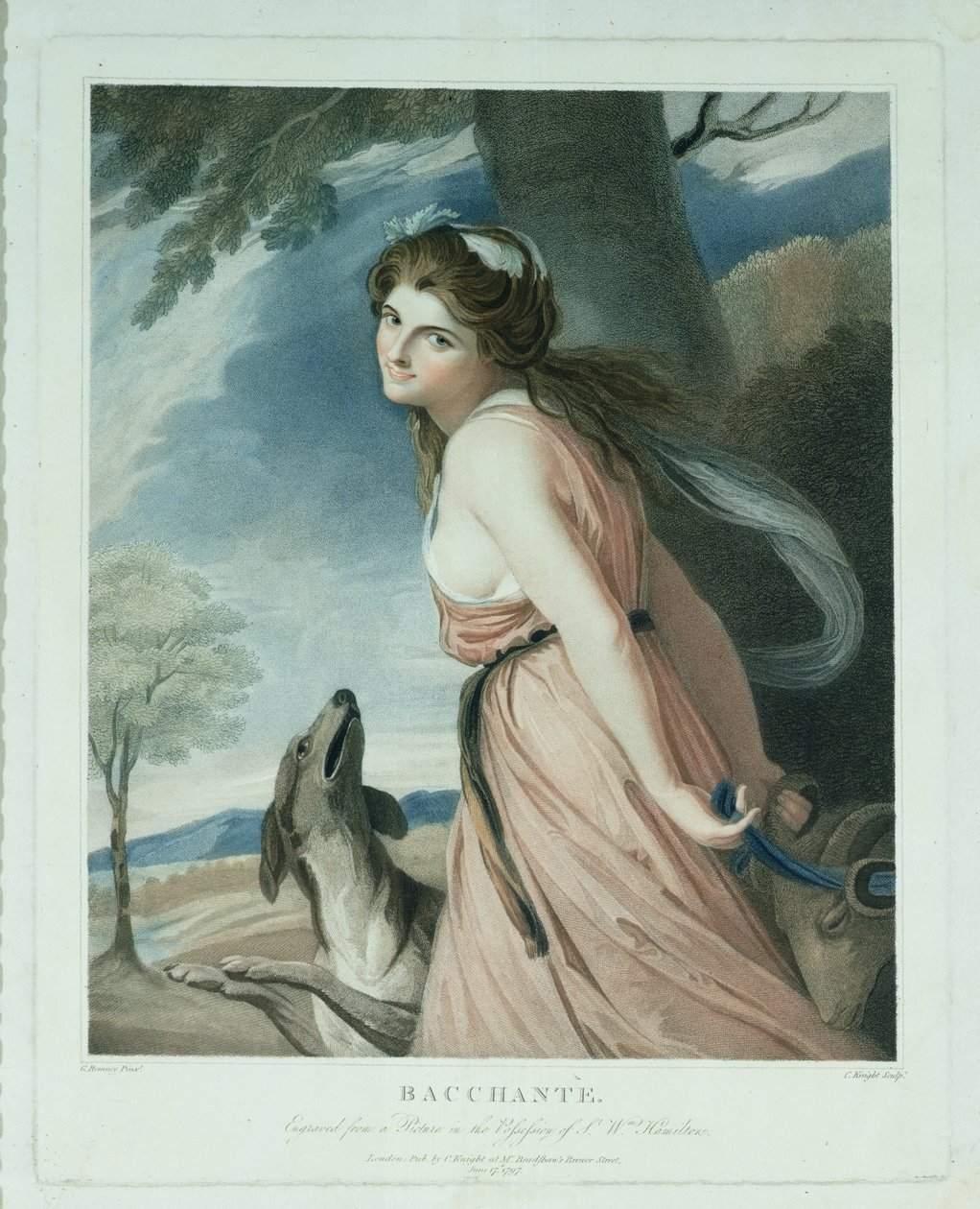 Bacchante, vésett és kocsma. Charles Knight (1743-1826 körül), 1797 (csúcsmetszet) alkotó: George Romney