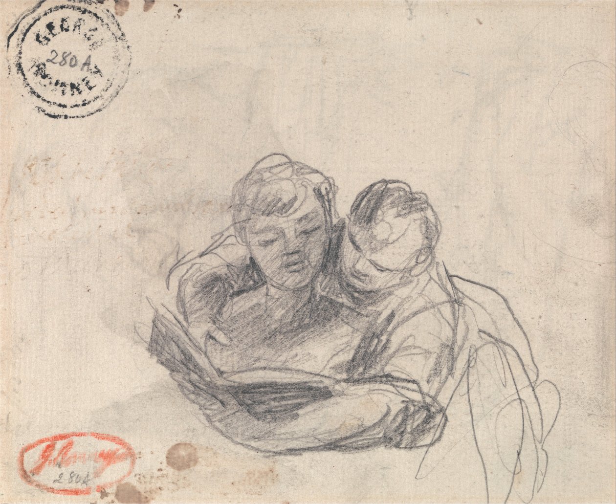 Könyvet olvasó pár alkotó: George Romney
