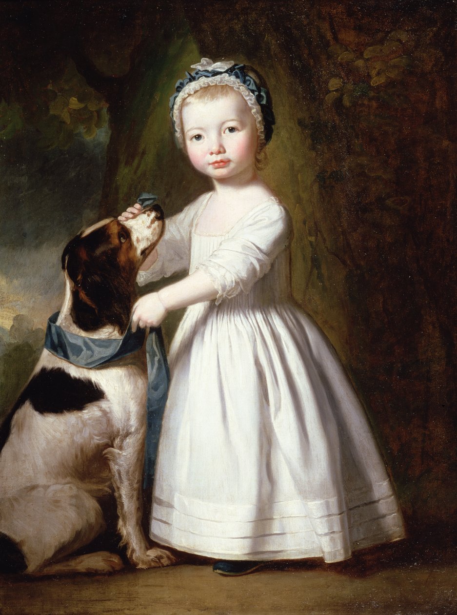 Kisfiú kutyával, 1757 körül alkotó: George Romney