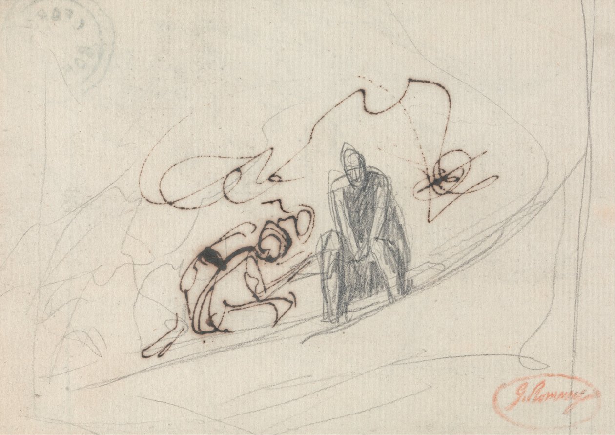 Két ülő figura alkotó: George Romney