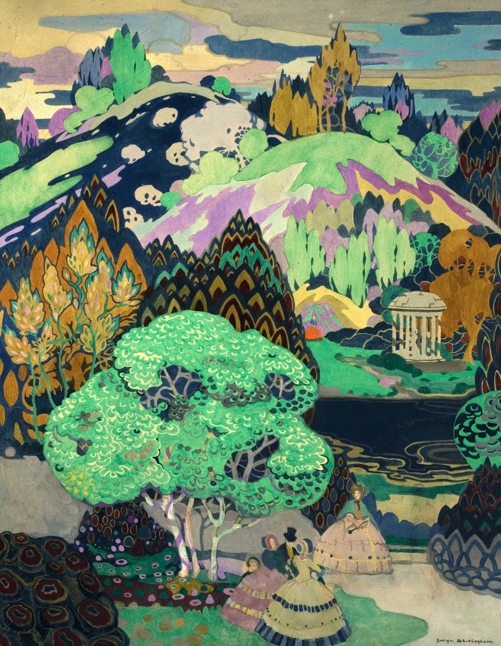 Ipswich Park, 1919 (tempera papíron) alkotó: George Sheringham