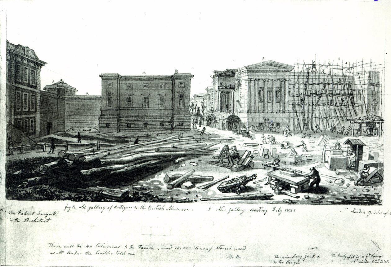 A British Museum új galériájának építése alkotó: George Snr Scharf