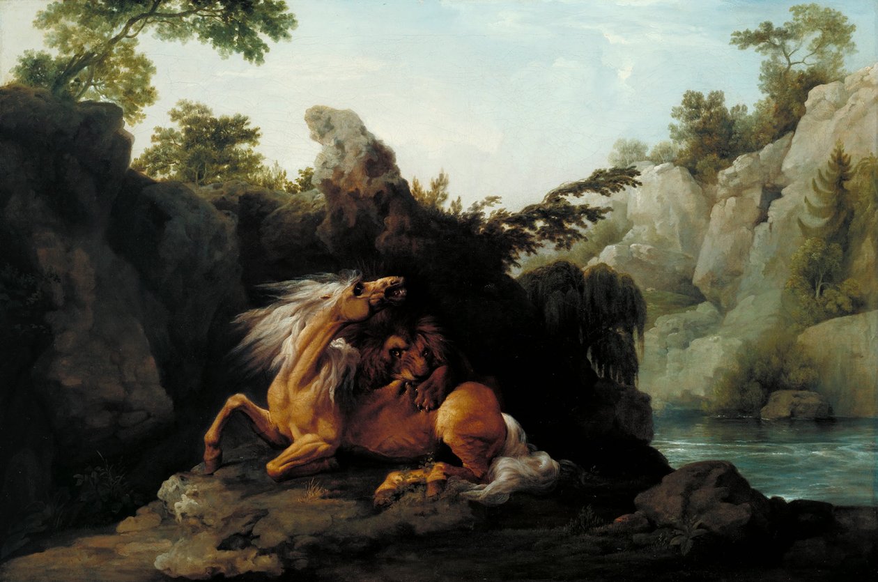 Oroszlán által felfalt ló alkotó: George Stubbs