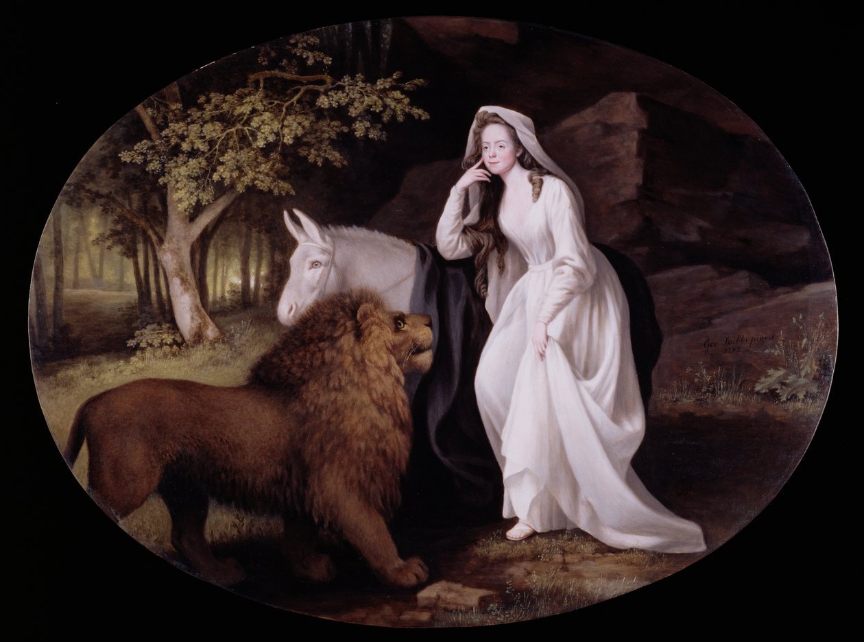Una és az oroszlán (Isabella Saltonstall Una szerepében Spenser „Faerie Queene” című művében), 1782 (zománcfesték kerámia táblán) alkotó: George Stubbs