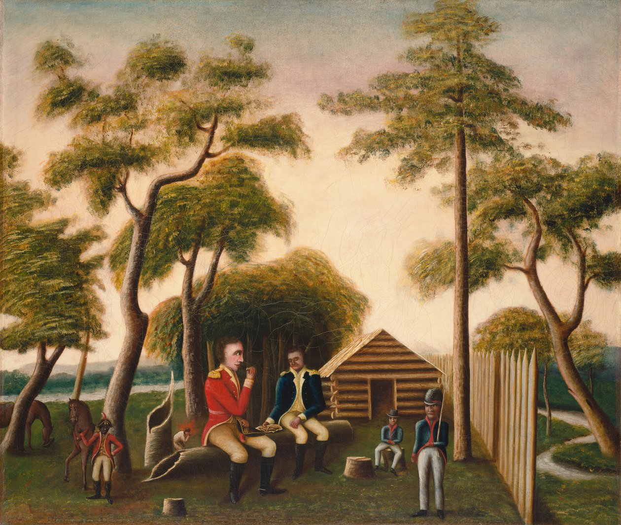 Marion édesburgonyával lakmározik a brit tisztnek, 1848 alkotó: George Washington Mark
