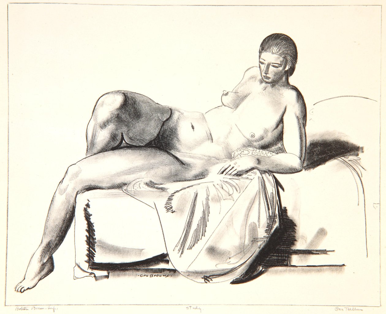Akt-tanulmány, Klasszikus a kanapén, 1923-24 alkotó: George Wesley Bellows