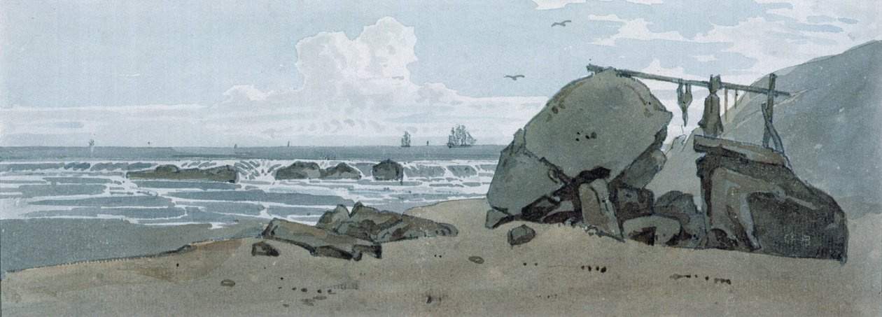 Coast Scene, Wight-sziget alkotó: George the Younger Barret