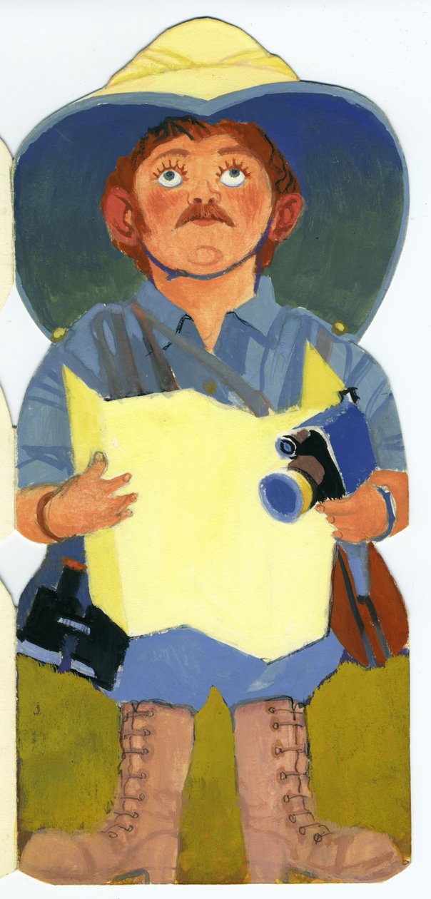 Férfi (ceruza és gouache a kártyán) alkotó: George Adamson