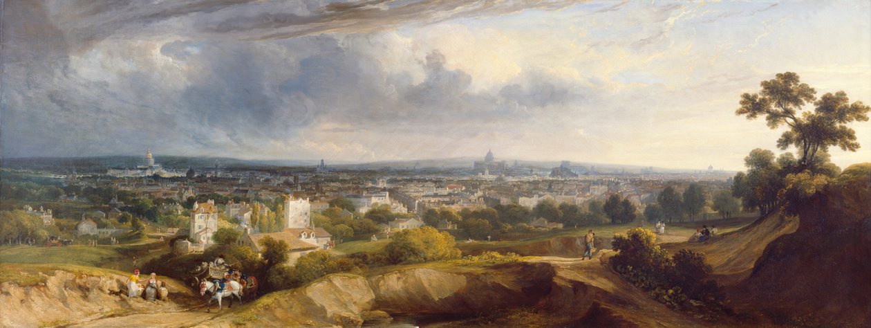 Párizs kilátása a Montmartre felől, 1829 alkotó: George Arnald