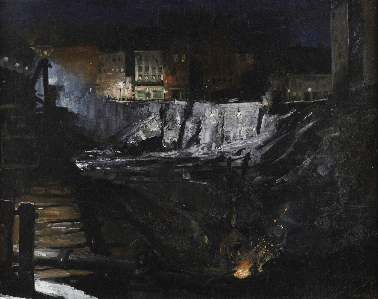 Éjszakai ásatási munka alkotó: George Bellows