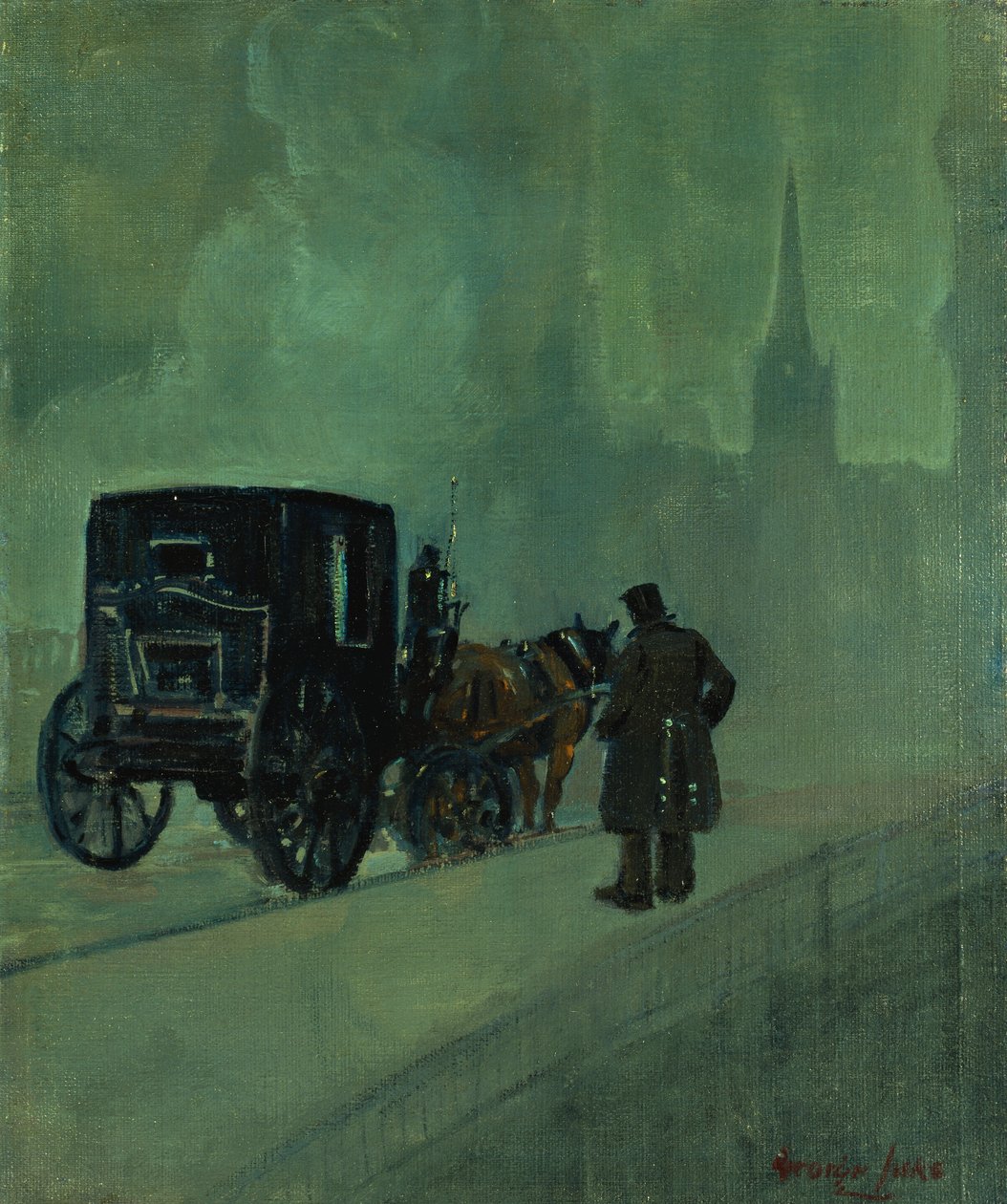 Ködös éjszaka, New York alkotó: George Benjamin Luks