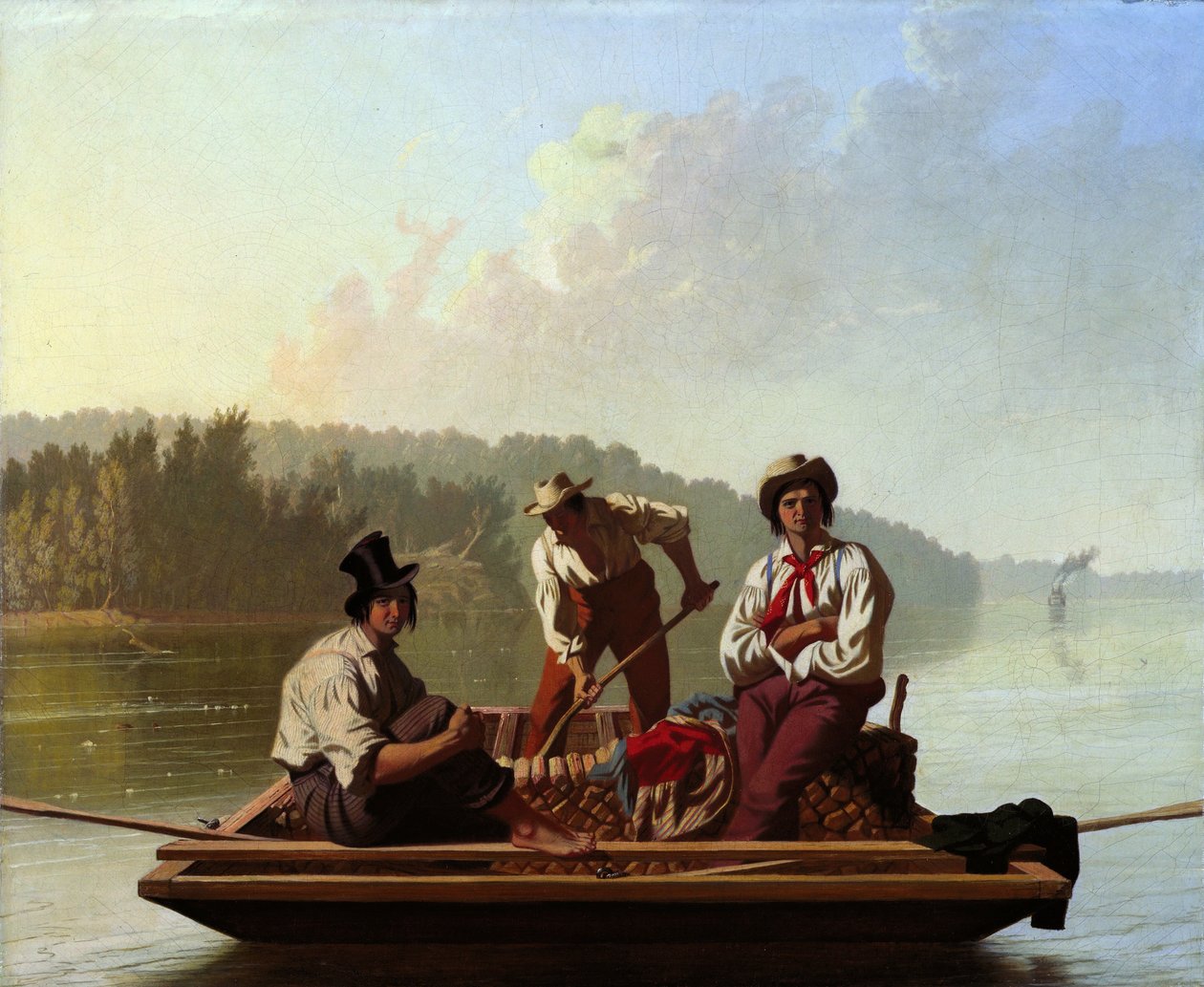 Hajósok a Missourin alkotó: George Caleb Bingham