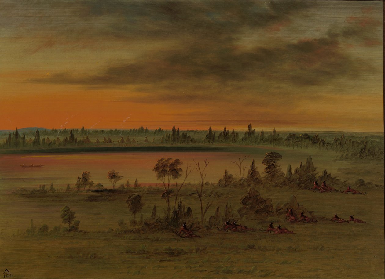 Egy sziú háborús parti, 18611869. alkotó: George Catlin