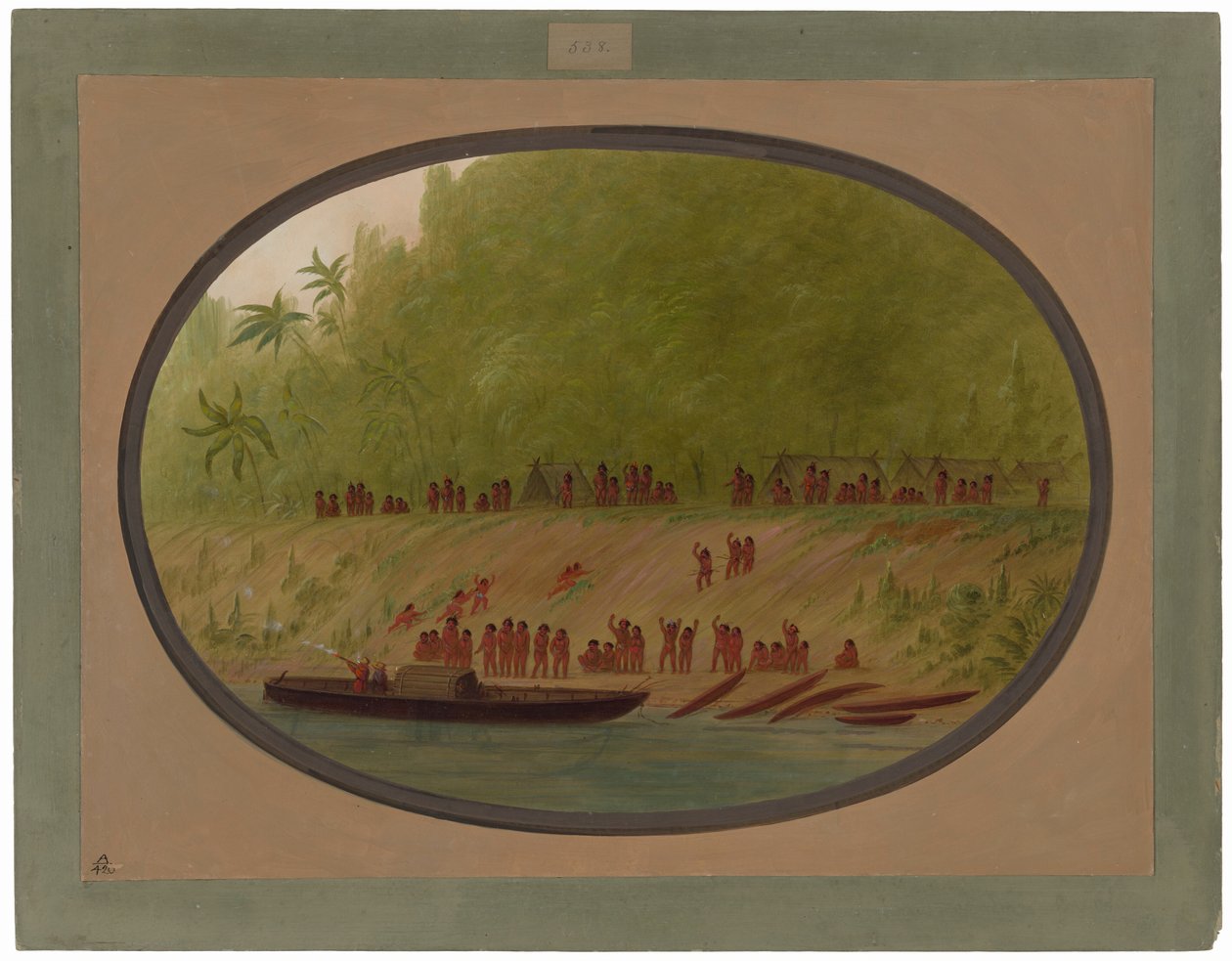 Egy kis Orejona falu alkotó: George Catlin
