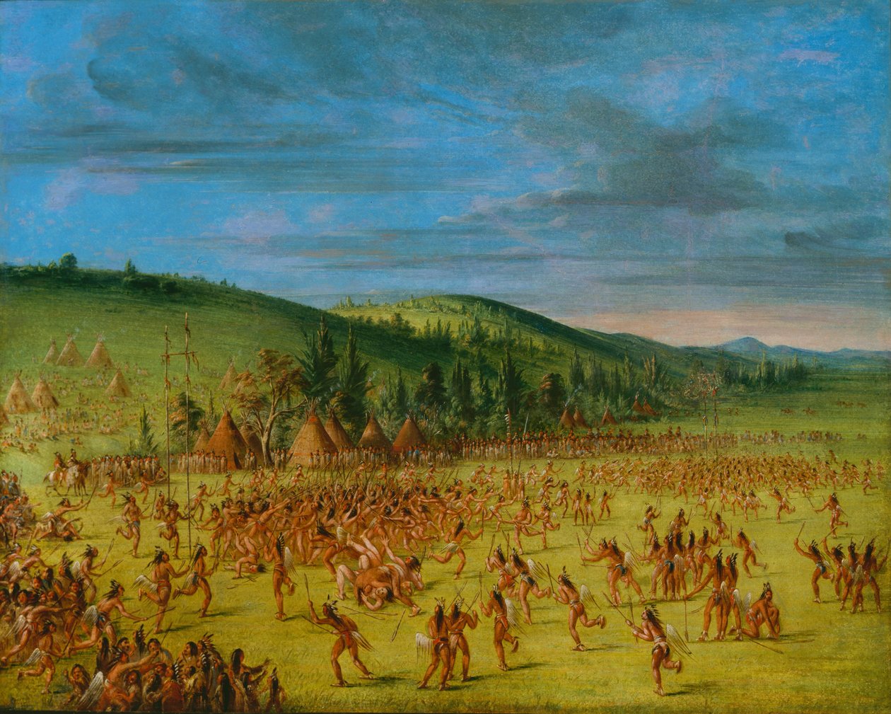 A choctawok labdajátéka - Labda felfelé alkotó: George Catlin