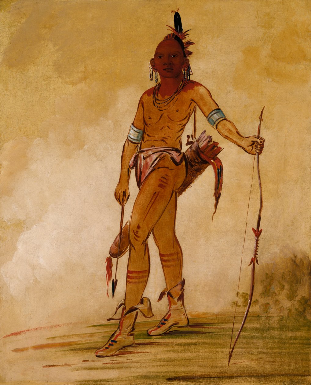 Cáh-he-ga-shín-ga, kisfőnök, 1834. alkotó: George Catlin