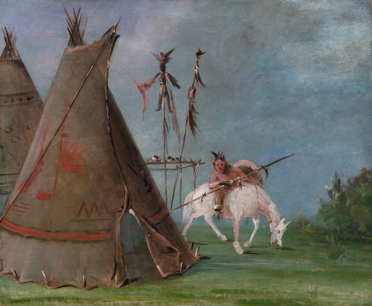 Comanche Lodge of Buffalo Skins, 1834-1835. alkotó: George Catlin