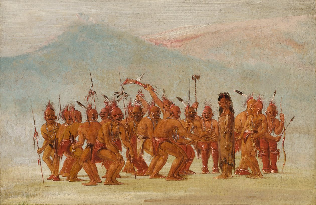 Tánc a Berdash-ra, 1835-1837. alkotó: George Catlin