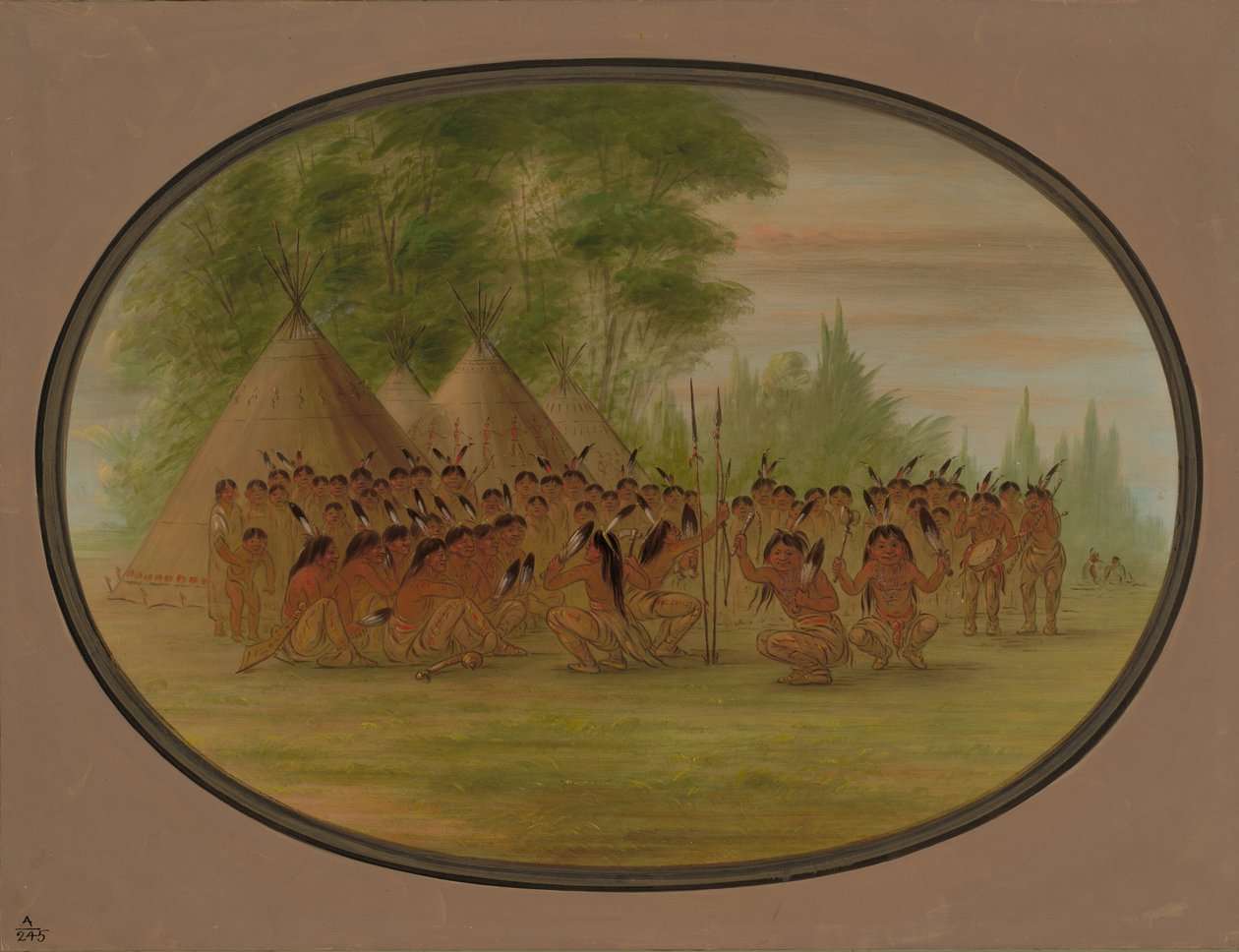 Sastánc – Choctaw, 18611869. alkotó: George Catlin