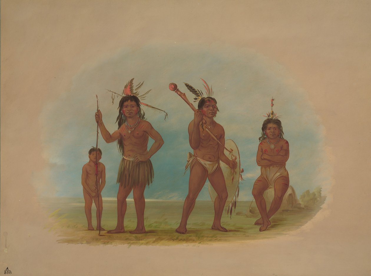 Négy arowak indián, 18541869. alkotó: George Catlin