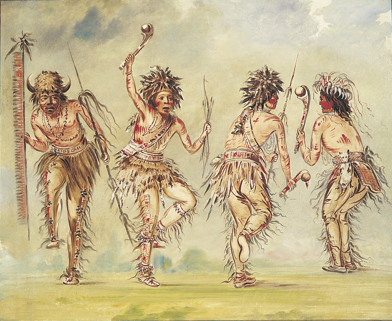 Négy táncos, 1843-1844. alkotó: George Catlin
