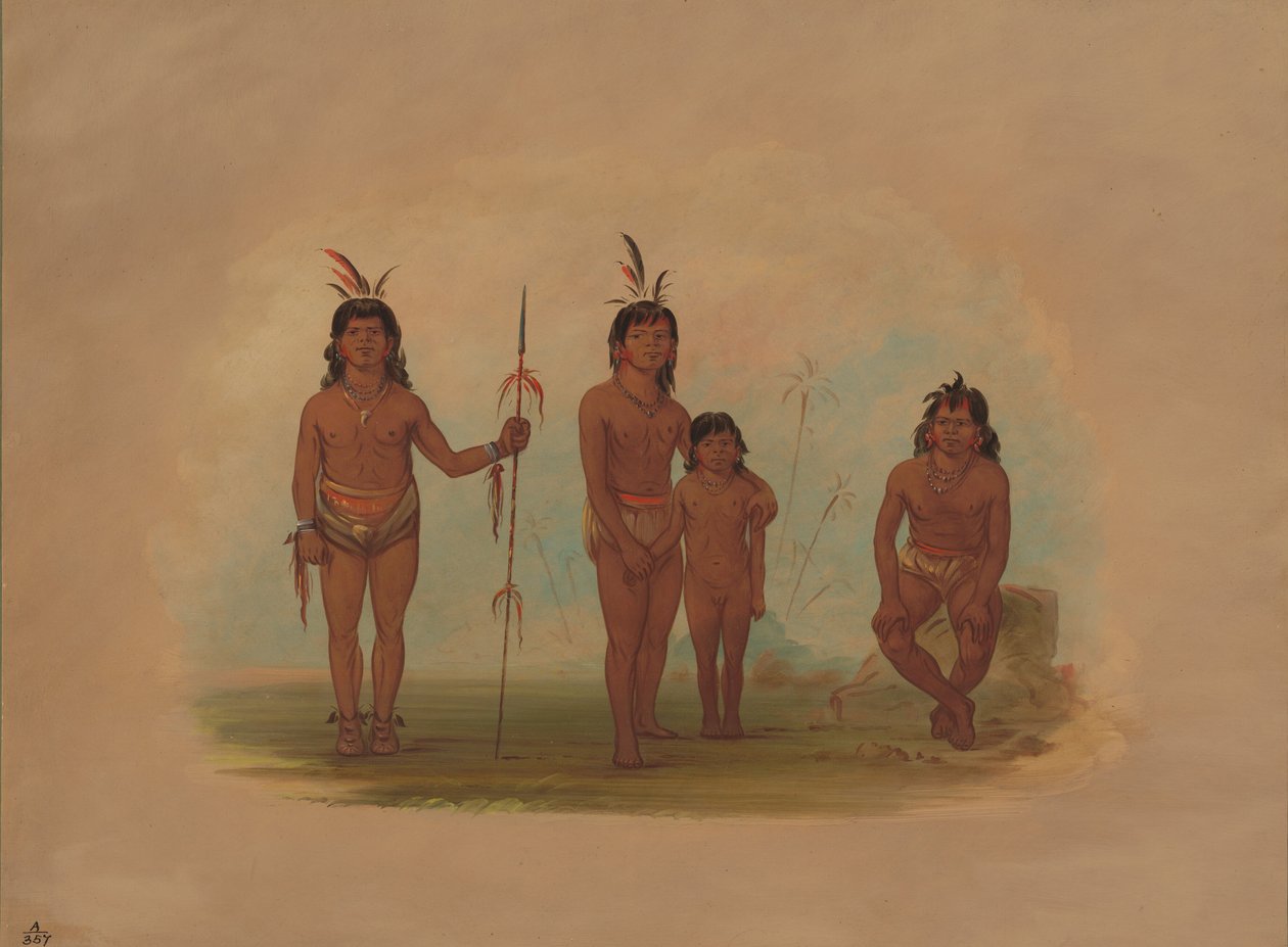 Négy Goo-a-Give indián, 18541869. alkotó: George Catlin