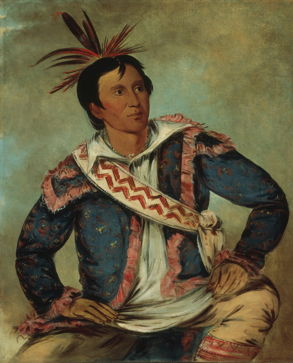 Há-tchoo-túc-knee, csattanó teknős, félvér, 1834. alkotó: George Catlin