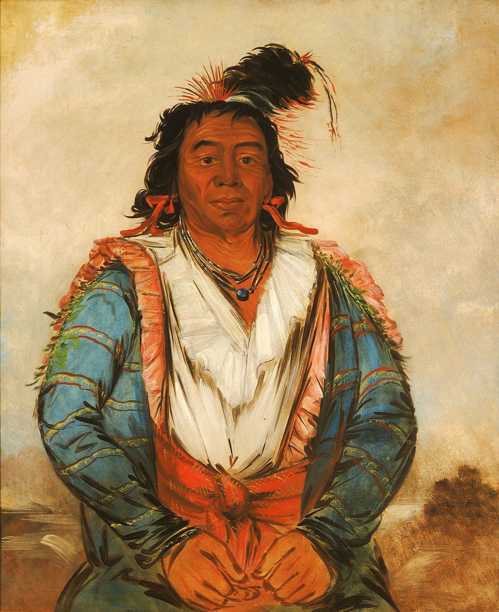 Hose-put-o-káw-gee, egy bátor, 1834. alkotó: George Catlin