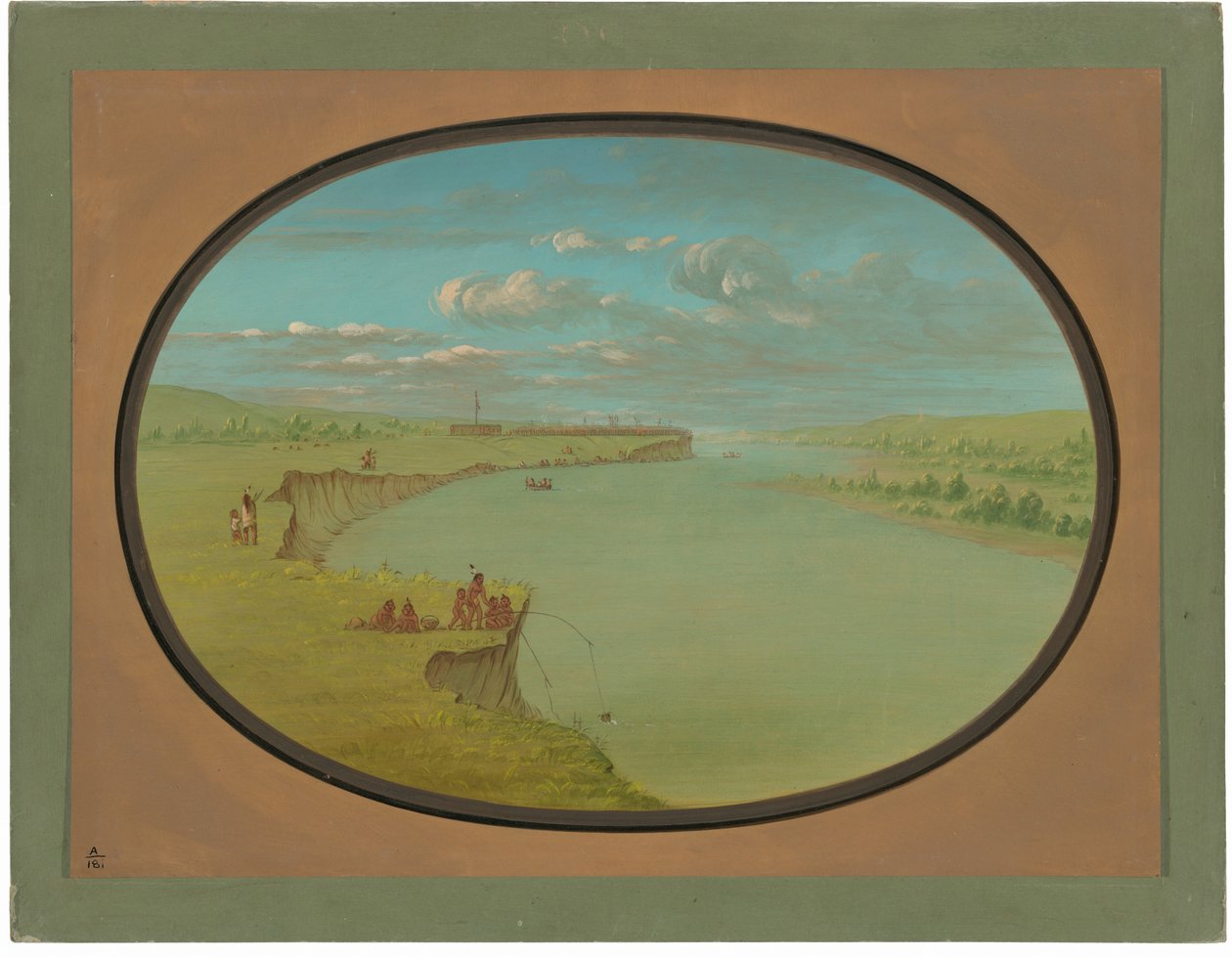 Mandan Village – Távoli kilátás alkotó: George Catlin