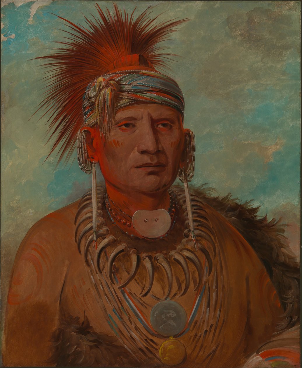 Neu-mon-ya, Sétáló eső, Háborús Főnök alkotó: George Catlin